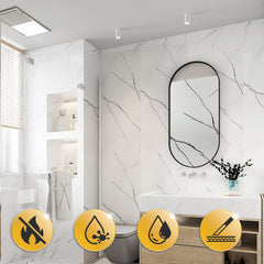 Ikodm Hohited PVC Wandpaneele in Marmoroptik, 4 Stück 120 × 60 cm, wasserfeste 3D Wandverkleidung zur DIY-Montage, Dekorplatten für Küche, Küchenrückwand und Badezimmer