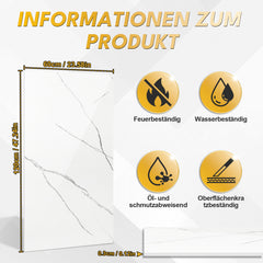 Ikodm Hohited PVC Wandpaneele in Marmoroptik, 4 Stück 120 × 60 cm, wasserfeste 3D Wandverkleidung zur DIY-Montage, Dekorplatten für Küche, Küchenrückwand und Badezimmer