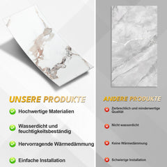 Ikodm Hohited PVC Wandpaneele in Marmoroptik, 4 Stück 120 × 60 cm, wasserfeste 3D Wandverkleidung zur DIY-Montage, Dekorplatten für Küche, Küchenrückwand und Badezimmer