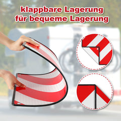 Ikodm 2-in-1 Warntafel aus Aluminium, reflektierend für Fahrradträger & Camping