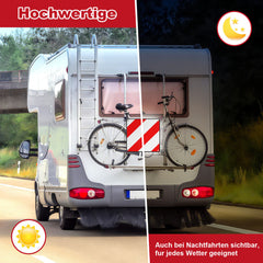 Ikodm 2-in-1 Warntafel aus Aluminium, reflektierend für Fahrradträger & Camping