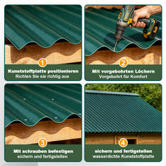 Ikodm Wellblechplatten für Dach, 117 x 93 cm, 1,5 mm PVC Wetterfeste Dachplatten Kunststoff, UV-beständige Wellplatten für Carport Gewächshaus Hühnerstall