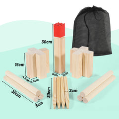 Ikodm Kubb Wikingerspiel aus Holz für Garten, Strand & Park