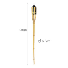Ikodm Gartenfackel Bambusfackel mit Docht 12er Set