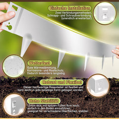 Ikodm Rasenkante Metall Beetumrandung mit Dornen 15cm/18cm Silber