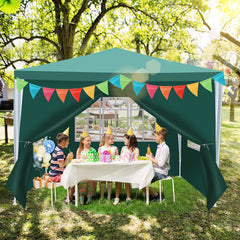 Ikodm Partyzelt Pavillon 3x3m Wasserdicht mit Seitenteilen