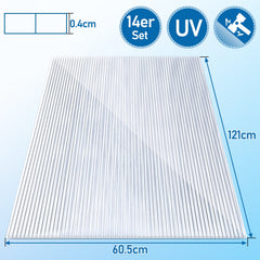 Ikodm Doppelstegplatte 4mm 14 Stück für Gewächshaus mit W-Clips und Z-Clips