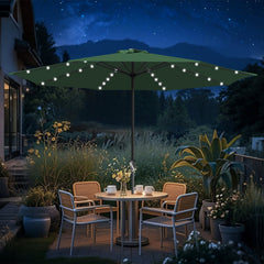 Ikodm Sonnenschirm Gartenschirm Ø3.5m mit LED Solar