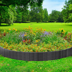 Ikodm Rasenkante Gartenpalisade Rattan-Optik