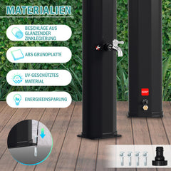 Ikodm 35L Solardusche Gartendusche Inkl. Schutzhaube
