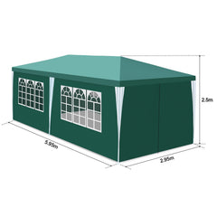 Ikodm Pavillon Partyzelt 3x6m Wasserdicht mit Seitenteilen