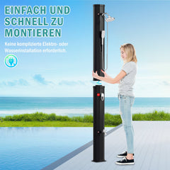 Ikodm 40L Solardusche Gartendusche Inkl. Schutzhaube und Handbrause