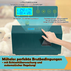 Ikodm Brutmaschine Inkubator automatik für 10 Hühnereier