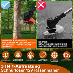 Ikodm Akku Rasentrimmer Rasenkantenschneider 21V 8000 U/min