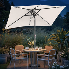 Ikodm Sonnenschirm 210x140 / 300x200cm Rechteckig mit LED Solar
