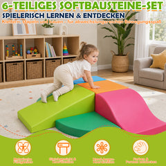 Ikodm Schaumstoffbausteine für Kinder, 6-teilig mit Klett