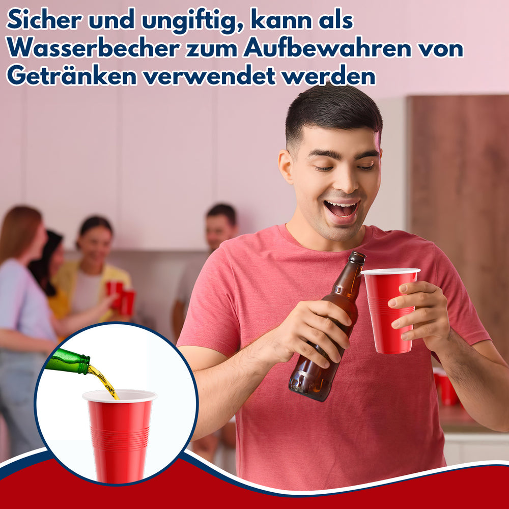 Ikodm Becher Bierpong becher set 110 teilig (100 Becher, 10 Bälle) Kunststoff