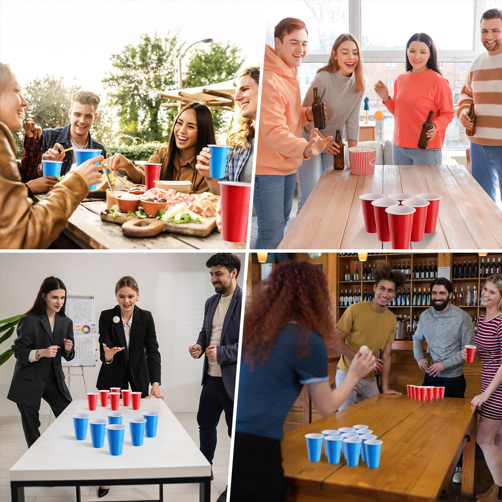 Ikodm Becher Bierpong becher set 110 teilig (100 Becher, 10 Bälle) Kunststoff
