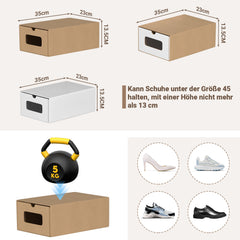 Ikodm Aufbewahrungsboxen Pappe mit Sichtfenster & Schublade 10er Set