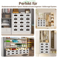 Ikodm Aufbewahrungsboxen Pappe mit Sichtfenster & Schublade 10er Set