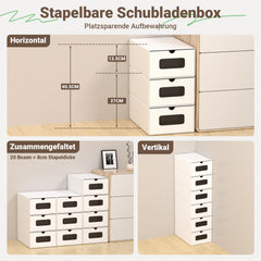 Ikodm Aufbewahrungsboxen Pappe mit Sichtfenster & Schublade 10er Set