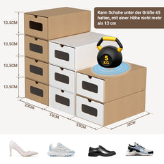 Ikodm Aufbewahrungsboxen Pappe mit Sichtfenster & Schublade 10er Set