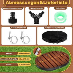 Ikodm Bodendusche Gartendusche mit Fußrad und 22 Kupferdüsen