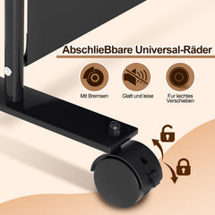 Ikodm Paravent Raumteiler 1/3/4/5 Teilig Trennwand mit Rollen