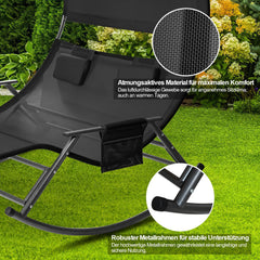 Ikodm Doppelliege Sonnenliege mit Sonnendach Outdoor