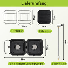 Ikodm Campingkocher 2-in-1 Gascampingherd Faltbarer