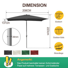 Ikodm Sonnenschirm 210x140 / 300x200cm Rechteckig