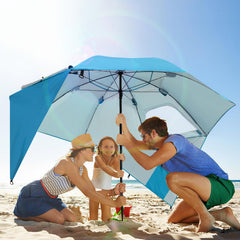 Ikodm 2 in 1 Sonnenschirm Strandmuschel 210cm x 200cm