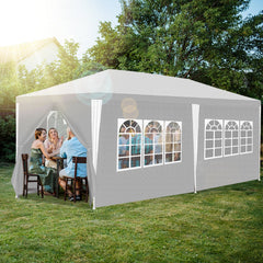 Ikodm Pavillon Partyzelt 3x6m Wasserdicht mit Seitenteilen
