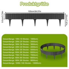 Ikodm Rasenkante Gartenpalisade Rattan-Optik