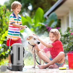 Ikodm Campingdusche 12L Tragbarmit Fusspumpe