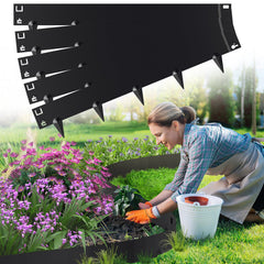 Ikodm Rasenkante Metall Beetumrandung mit Spitzen 15cm/18cm Schwarz