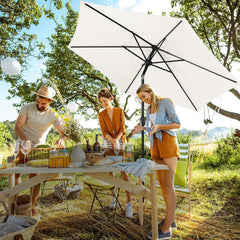 Ikodm Sonnenschirm 2.7m Winkelverstellbar mit/ohne LED