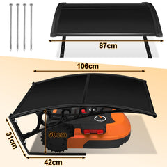 Ikodm Mähroboter Garage Dach Carport für Rasenmäher Schwarz