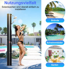 Ikodm 40L Solardusche Gartendusche Inkl. Schutzhaube und Handbrause