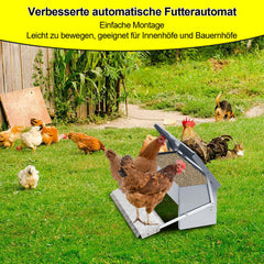 Ikodm Futterautomat für hühner Fußpedal selbstöffnender 5kg