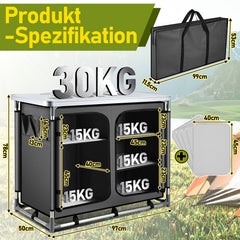 Ikodm Campingküche Campingschrank Faltschrank