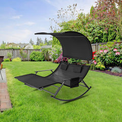 Ikodm Doppelliege Sonnenliege mit Sonnendach Outdoor