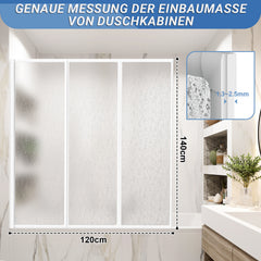 Ikodm Badewannenfaltwand aus Kunststoff, 2-/3-teilig, verschiedene Designs