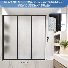 Ikodm Badewannenfaltwand aus Kunststoff, 2-/3-teilig, verschiedene Designs