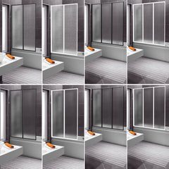 Ikodm Badewannenfaltwand aus Kunststoff, 2-/3-teilig, verschiedene Designs
