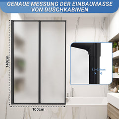 Ikodm Badewannenfaltwand aus Kunststoff, 2-/3-teilig, verschiedene Designs