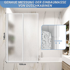 Ikodm Badewannenfaltwand aus Kunststoff, 2-/3-teilig, verschiedene Designs