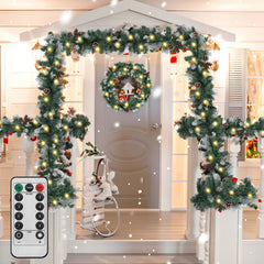 Ikodm Weihnachtsgirlande mit Beleuchtung 5m 100 LEDs inkl