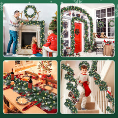 Ikodm Weihnachtsgirlande mit Beleuchtung 5m 100 LEDs inkl