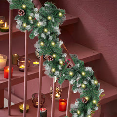 Ikodm Weihnachtsgirlande mit Beleuchtung 5m 100 LEDs inkl